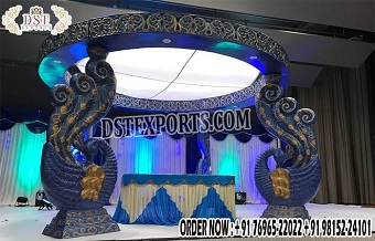 Wedding Peacock Theme Indian Stage Decoration