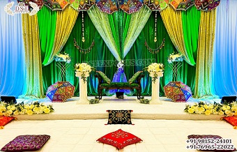 Muslim Wedding Sangeet Decor Backdrop Curtains