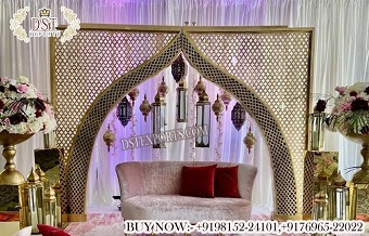 Arabian Wedding Gold Laser Cut Arch for Stage