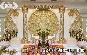 Golden Back Frames Set For Wedding Stage