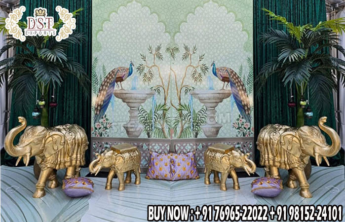 Fiber Elephant Statue For Wedding Entrance Decor