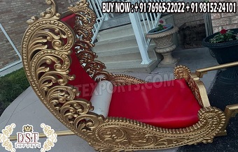 Traditional Red & Gold Maharani Doli for Wedding C