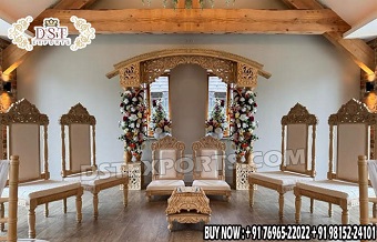 Premium Wood Mandap Chairs by DST Exports