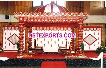 Decorated  Pot Pillar Mandap Set