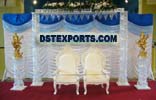 WEDDING SILVER STAGE WITH CRYSTAL DECORATIONS