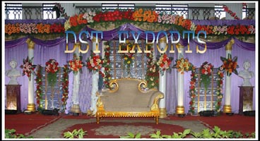 INDIAN WEDDING COLOURED FLOWERS STAGE