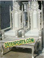 WEDDING SILVER CHAIR WITH TABLE