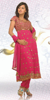 NEW FASHION PINK EMBRODRIED SUIT