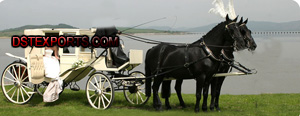 NEW WHITE COVERED HORSE CARRIAGE