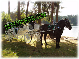 WHITE VICTORIA HORSE CARRIAGES