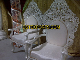 WEDDING NEW  SILVER CARVED CHAIRS