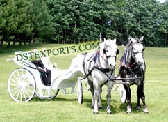 NEW WEDDING DOUBLE HORSE CARRIAGE