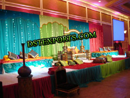 INDIAN WEDDING COLOURFUL STAGE WITH SWING