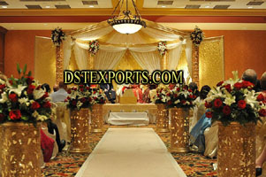 ASIAN WEDDING GOLDEN PILLAR STAGE