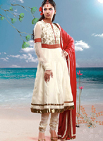 NEW INDIAN WEDDING WHITE ANARKALI SUIT