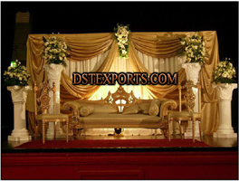 NEW ASIAN WEDDING BEAUTIFUL GOLD STAGE
