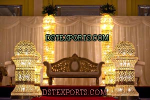 ASIAN WEDDING GOLD CRYSTAL STAGE