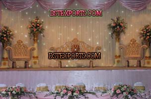 LIGHTED WEDDING STAGE WITH GOLD FURNITURE SET