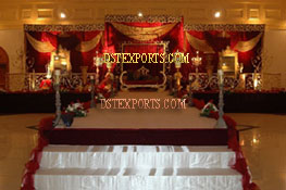 INDIAN WEDDING RED THEEM STAGE