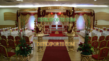 INDIAN WEDDING FIBER GOLDEN MANDAP SET
