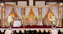 LATEST MUSLIM WEDDING  GOLD  CRYSTAL STAGE SET