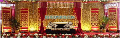 INDIAN WEDDING STAGE GOLDEN FLOWERED BACKDROPS