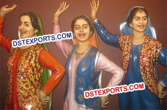 Punjabi Ladies In Gidha Statue Set
