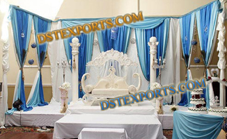 BLUE AND WHITE WEDDING STAGE