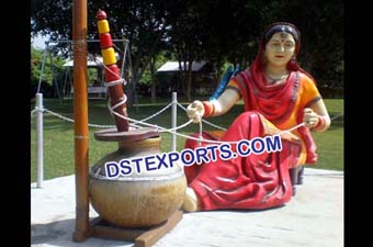 Punjabi Traditional Lady With Madhani Statue