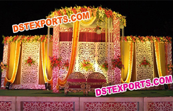 Rajasthani Wedding Stage Fiber Backdrop
