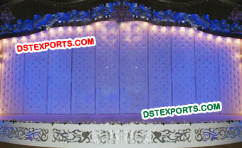 White Leather Crystal Fitted Backdrop Panels