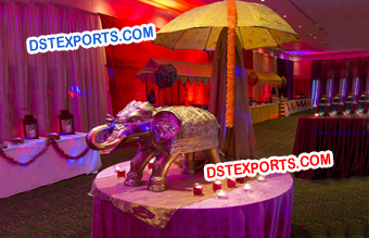 Hindu Wedding Table Decors Elephant Statue