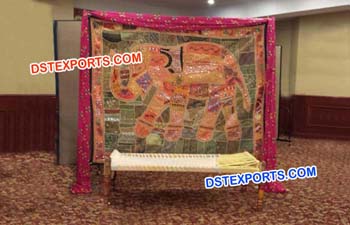 Rajasthani Theme Backdrop Curtain