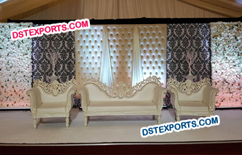 Amazing Carved Leather Tufted Stage