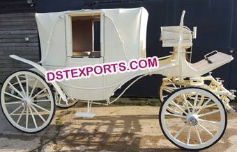 Ivory Glass Covered Horse Buggy