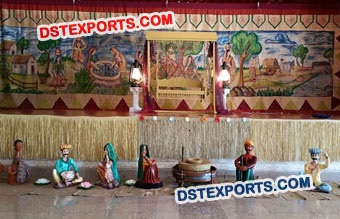 Rajasthani Wedding Decoration With Fiber Statues