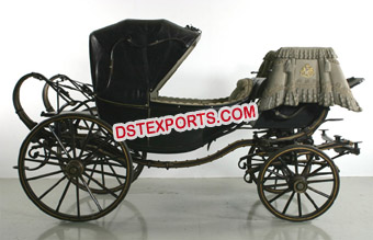 Royal Black Horse Drawn Buggy Carriage For Wedding