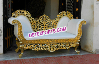 Latest Gold Carved Sofa 2018 For Indian Wedding