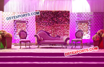 Royal Look Wedding Stage Candle Back Wall
