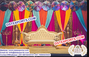 Fancy Backstage Curtains with Umbrella Decoration