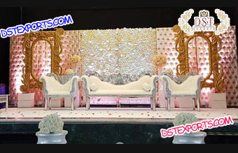 Grand Wedding Leather Tufted Panels Stage