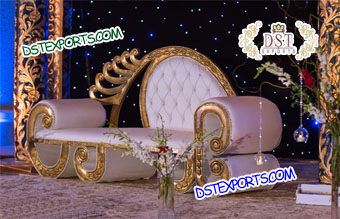 White Gold Plated Love Seat for Wedding Stage