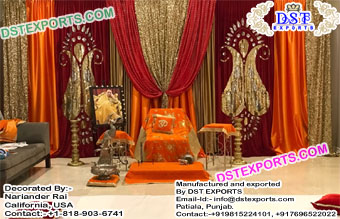 Buy Gold Red Combination backdrop Curtains