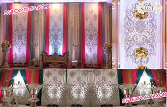 Wedding Stage Embroidered Backdrops Setup