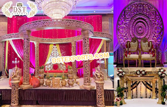 Indian Wedding Decorative Golden Mandap