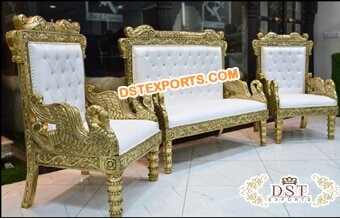 Luxury Wedding White Gold SofaSet