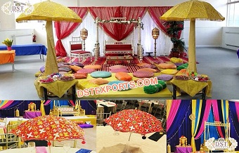 Stunning Mehndi Theme Decor with Umbrellas