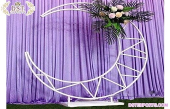 White Moon Metal Arch Wedding Backdrop