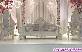 Indian Reception Stage White Sofa Set