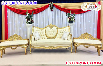 Gold & White Victorian Baroque Wedding Settees